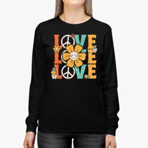 Love Peace Sign 60s 70s Costume Party Outfit Groovy Hippie Longsleeve Tee 2 2