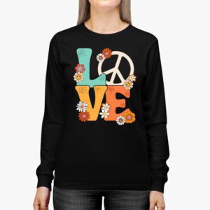 Love Peace Sign 60s 70s Costume Party Outfit Groovy Hippie Longsleeve Tee 2 3