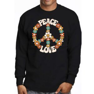 Love Peace Sign 60s 70s Costume Party Outfit Groovy Hippie Longsleeve Tee 3 1