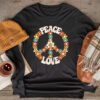 Love Peace Sign 60's 70's Costume Party Outfit Groovy Hippie Longsleeve Tee