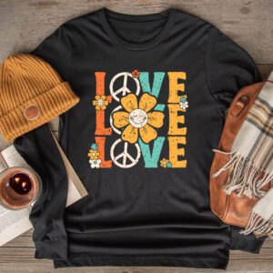 Love Peace Sign 60's 70's Costume Party Outfit Groovy Hippie Longsleeve Tee