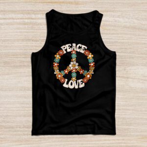 Love Peace Sign 60's 70's Costume Party Outfit Groovy Hippie Tank Top