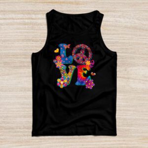 Love Peace Sign 60's 70's Costume Party Outfit Groovy Hippie Tank Top