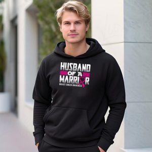 Mens Husband Of A Warrior Breast Cancer Awareness Hoodie 1 1