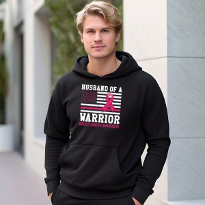 Mens Husband Of A Warrior Breast Cancer Awareness Hoodie 1 2