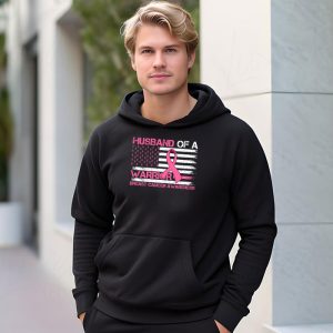 Mens Husband Of A Warrior Breast Cancer Awareness Hoodie 1 3
