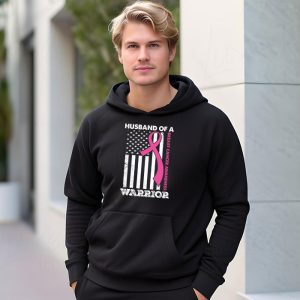 Mens Husband Of A Warrior Breast Cancer Awareness Hoodie 1