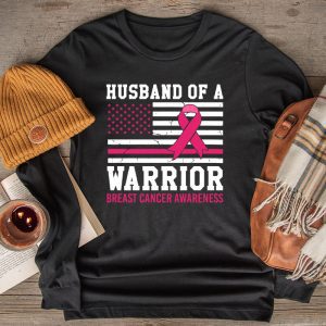 Mens Husband Of A Warrior Breast Cancer Awareness Longsleeve Tee