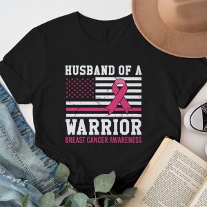 Mens Husband Of A Warrior Breast Cancer Awareness T Shirt 1 2