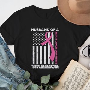 Mens Husband Of A Warrior Breast Cancer Awareness T Shirt 1