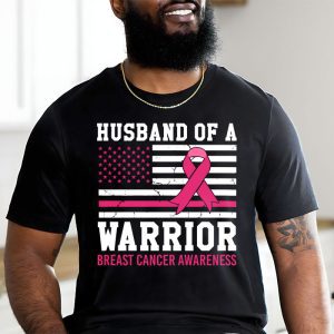 Mens Husband Of A Warrior Breast Cancer Awareness T Shirt 2 2