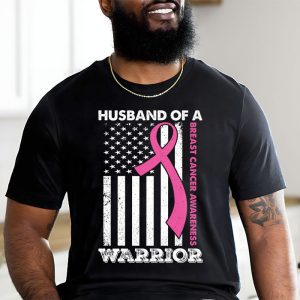 Mens Husband Of A Warrior Breast Cancer Awareness T Shirt 2