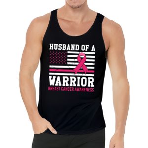 Mens Husband Of A Warrior Breast Cancer Awareness Tank Top 1 2