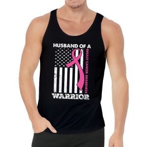 Mens Husband Of A Warrior Breast Cancer Awareness Tank Top 1