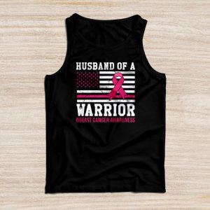 Mens Husband Of A Warrior Breast Cancer Awareness Tank Top