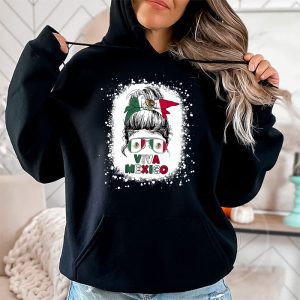 Mexican Independence Funny Viva Mexico Messy Bun Hair Hoodie 2