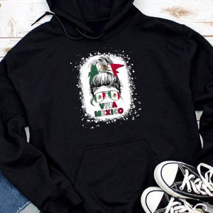 Mexican Independence Funny Viva Mexico Messy Bun Hair Hoodie