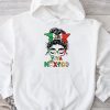 Mexican Independence Funny Viva Mexico Messy Bun Hair Hoodie