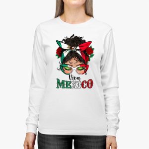 Mexican Independence Funny Viva Mexico Messy Bun Hair Longsleeve Tee 2 3