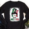 Mexican Independence Funny Viva Mexico Messy Bun Hair Longsleeve Tee