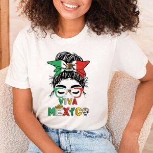 Mexican Independence Funny Viva Mexico Messy Bun Hair T Shirt 2 2