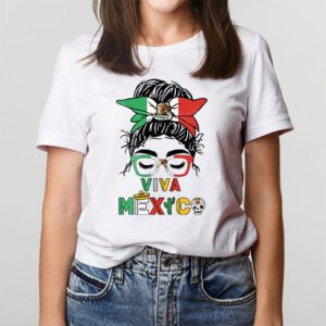 Mexican Independence Funny Viva Mexico Messy Bun Hair T Shirt 3 2