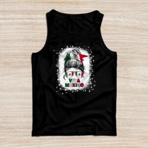 Mexican Independence Funny Viva Mexico Messy Bun Hair Tank Top