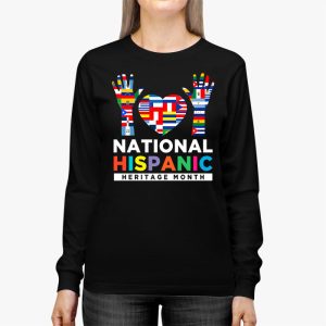 National Hispanic Heritage Month All Countries Flags Hearts Longsleeve Tee 2 1