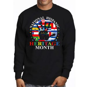 National Hispanic Heritage Month All Countries Flags Hearts Longsleeve Tee 3 2