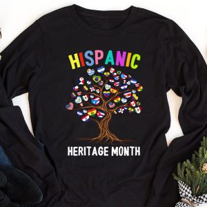 National Hispanic Heritage Month Hand Flag Tree Roots Latino Longsleeve Tee 1 1