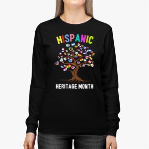 National Hispanic Heritage Month Hand Flag Tree Roots Latino Longsleeve Tee 2 1