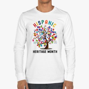 National Hispanic Heritage Month Hand Flag Tree Roots Latino Longsleeve Tee 2 3 1