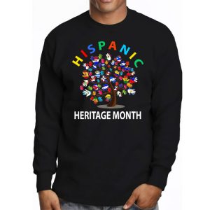 National Hispanic Heritage Month Hand Flag Tree Roots Latino Longsleeve Tee 2 3