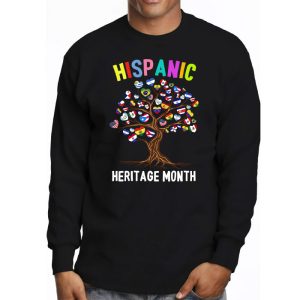 National Hispanic Heritage Month Hand Flag Tree Roots Latino Longsleeve Tee 3 1