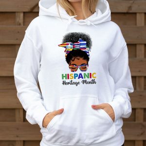 National Hispanic Heritage Month Messy Bun Latin Flags Hoodie 3