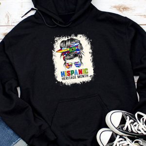 Hispanic Heritage Shirts Messy Bun Latin Flags Special Hoodie