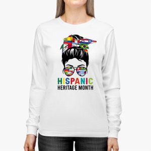 National Hispanic Heritage Month Messy Bun Latin Flags Longsleeve Tee 3 2