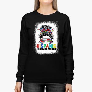 National Hispanic Heritage Month Messy Bun Latin Flags Longsleeve Tee 3 3