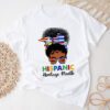 National Hispanic Heritage Month Messy Bun Latin Flags T-Shirt