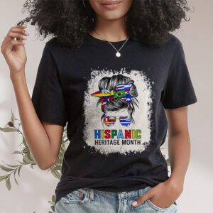 National Hispanic Heritage Month Messy Bun Latin Flags T Shirt 2 1