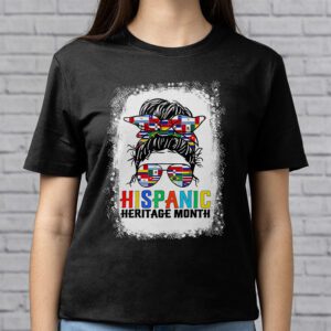 National Hispanic Heritage Month Messy Bun Latin Flags T Shirt 3 3