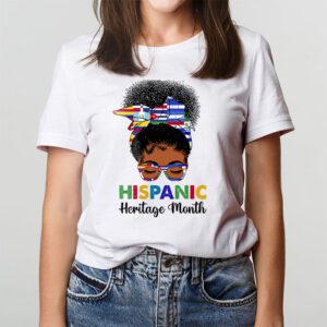 National Hispanic Heritage Month Messy Bun Latin Flags T Shirt 3