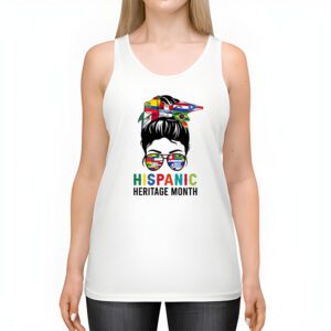 National Hispanic Heritage Month Messy Bun Latin Flags Tank Top 2 2