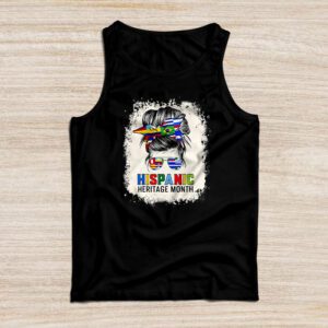 Hispanic Heritage Shirts Messy Bun Latin Flags Special Tank Top