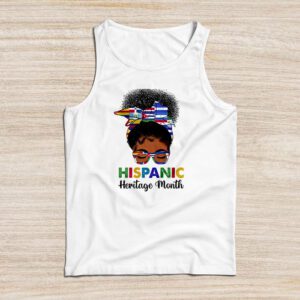 National Hispanic Heritage Month Messy Bun Latin Flags Tank Top