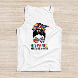 Hispanic Heritage Shirts Messy Bun Latin Flags Special Tank Top