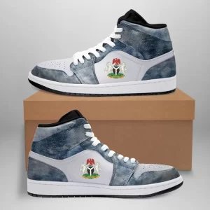 Nigeria High Sneakers Air Jordan 1 - Washed Denim JD1 Shoes
