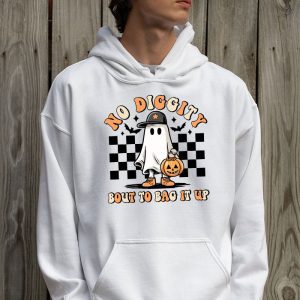 No Diggity Bout To Bag It Up Cute Ghost Halloween Kids Candy Hoodie 2 1