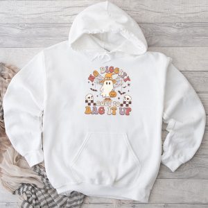 No Diggity Bout To Bag It Up Cute Ghost Halloween Kids Candy Hoodie 2