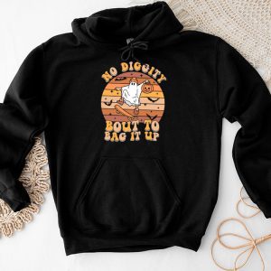 No Diggity Bout To Bag It Up Cute Ghost Halloween Kids Candy Hoodie 2